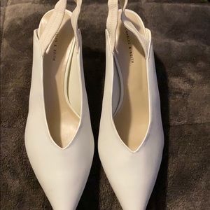 NEW White sling backs